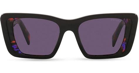 prada round sunglasses uk|Prada 51mm rectangular sunglasses.